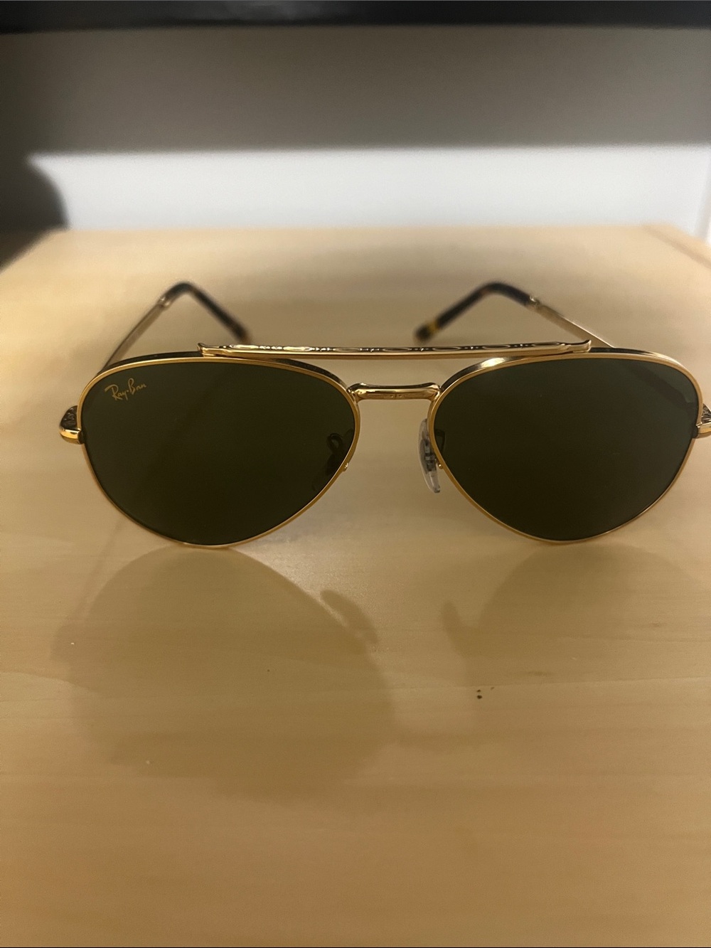 Ray-Ban Gold Frame with Green Lenses Sunglasses